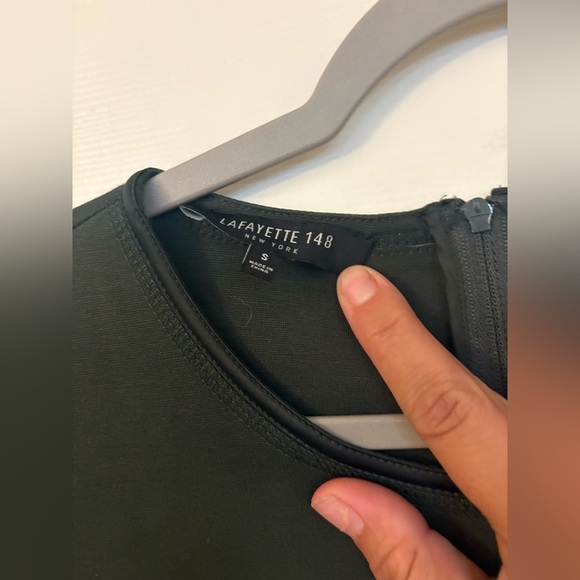 Lafayette 148 Women's Vineyard Charmeuse Trim Punto Milano Dress Size small - Picture 4 of 6